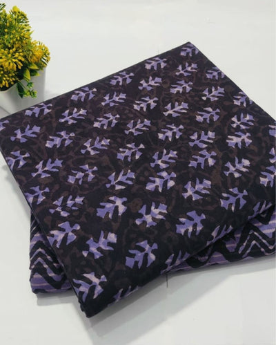 Indiehaat | Blockprinted Cotton Suit (Top & Bottom) Violet