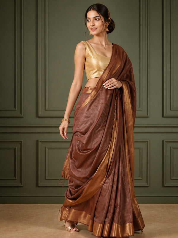 Unique Handloom Jayashree Silk Saree Brown
