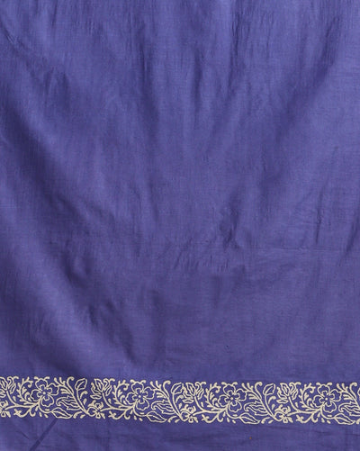 Katan Silk Alluring Blockprint Blue Suit