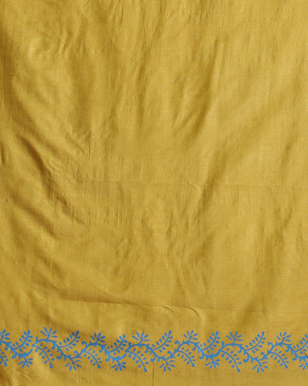 Katan Silk Sunny Blockprint Mustard Suit