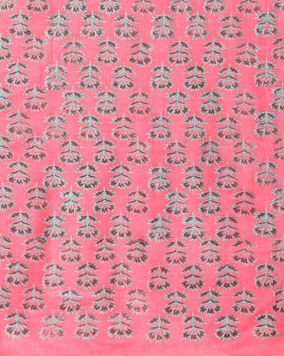 Katan Silk Rosy Blockprint Pink Suit