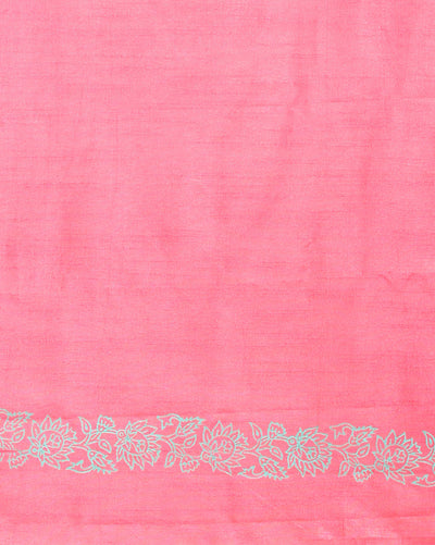 Katan Silk Rosy Blockprint Pink Suit