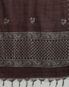 Katan Silk Lustrous Blockprint Brown Suit