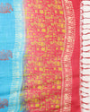 Katan Silk Lively Blockprint Pink & Blue Suit