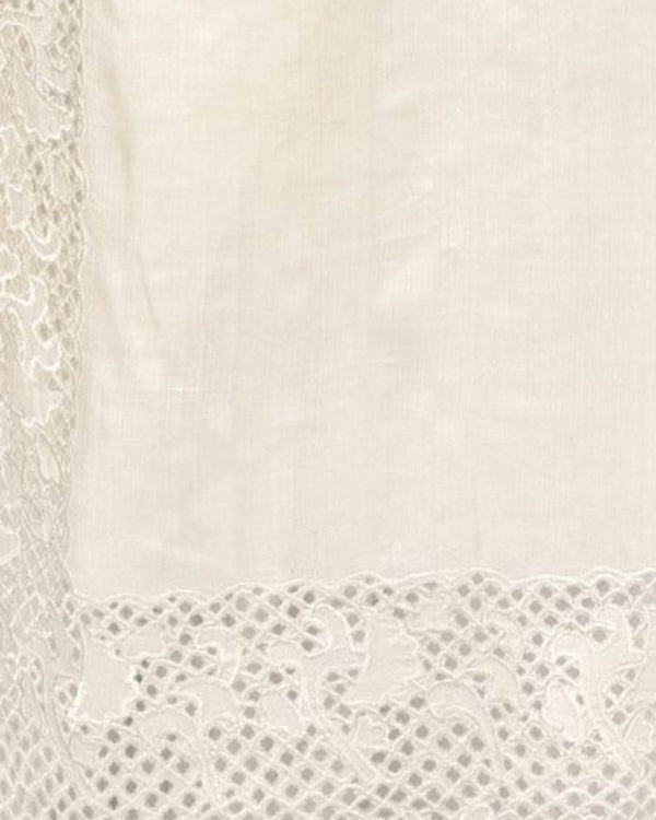 Silkmark Certified Melodic Pure Tussar Cutwork Beige Saree