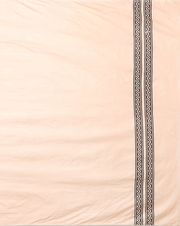 Katan Silk Printed Suit Piece Beige Color with Bottom and Letter Designed Dupatta Handcrafted-Indiehaat