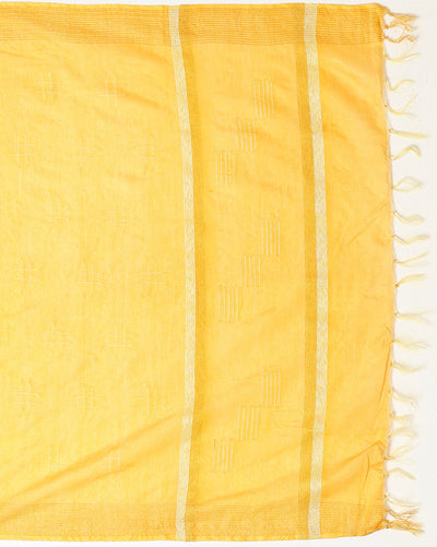 KatanHarvest Golden Yellow Silk Saree Weaving Design with Blouse-Indiehaat
