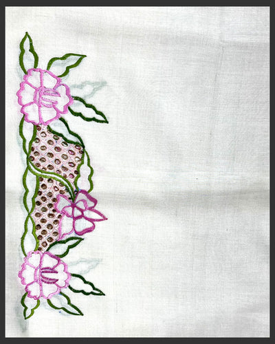 Silkmark Certified Unique Pure Tussar Cutwork Peach Saree