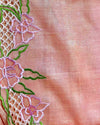 Silkmark Certified Unique Pure Tussar Cutwork Peach Saree