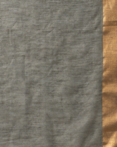 Striped Katan Silk Saree Marlin Blue Handcrafted