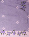 Bold Bandhej Kota Doria Embroidery Purple Saree Handdyed