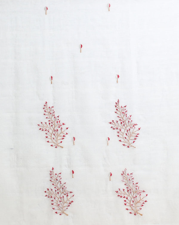 Embroidered Graceful Kota Doria Gray Suit (Top+Dupatta)