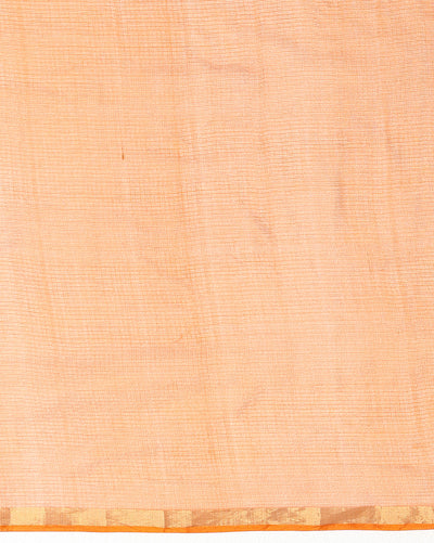 Sophisticated Pure Silk Kota Doria Handdyed Orange Saree