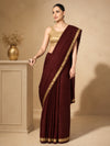Kota Doria Pure Silk Voilet Saree Hand Dyed with Blouse-Indiehaat