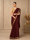 Kota Doria Pure Silk Voilet Saree Hand Dyed with Blouse-Indiehaat