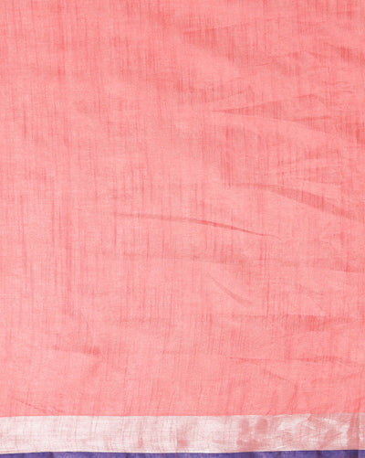 Delicate Slub Linen Hand Dyed Charm Pink Saree