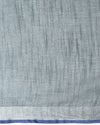 Smoky Slub Linen Hand Dyed Gray & Blue Saree