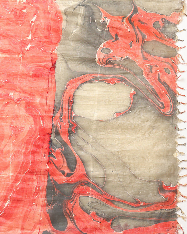 Abstract Katan Silk Tie Dyed Gray & Beige Suit