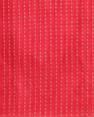 Abstract Katan Silk Tie Dyed Red & Blue Suit (T+B+D)