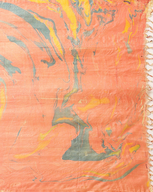 Abstract Katan Silk Tie Dyed Pink & Blue Suit