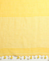 Gleaming Pure Linen Handloom Saree Embroidered Yellow