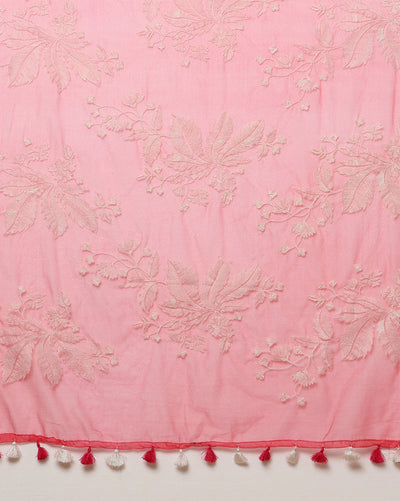 Embroidered Organza Pure Silk Pink Saree for Modern Ethnic Fashion | Indiehaat