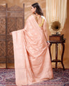 Katan Pink Silk Saree Handcrafted