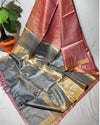 Handcrafted Kota Silk Brown & Black Saree