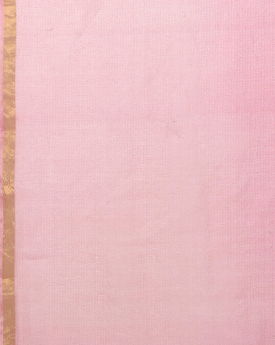 Deep Blush Pink Pure Silk Kota Doria Handdyed Saree