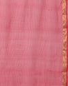 Deep Blush Pink Pure Silk Kota Doria Handdyed Saree