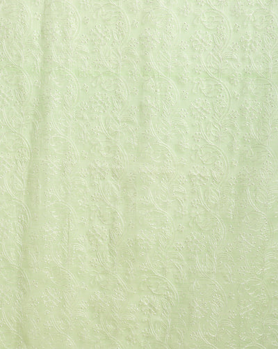 Embroidered Serene Kota Doria Suit Green (Top+Bottom+Dupatta)