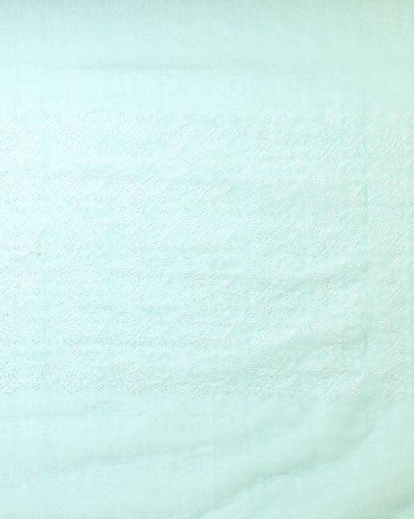 Embroidered Misty Kota Doria Suit Green (Top+Bottom+Dupatta)