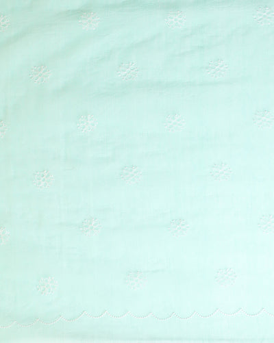 Embroidered Misty Kota Doria Suit Green (Top+Bottom+Dupatta)