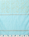 Adorable Pure Kota Linen Embroidery Saree Blue
