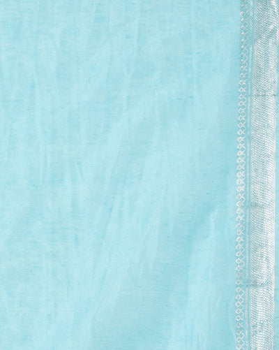 Adorable Pure Kota Linen Embroidery Saree Blue
