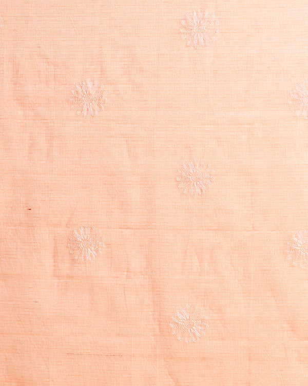 Embroidered Kota Doria Suit Orange (Top+Dupatta+Bottom)