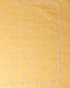 Kota Doria Sarees Embroidery Work Bright Yellow