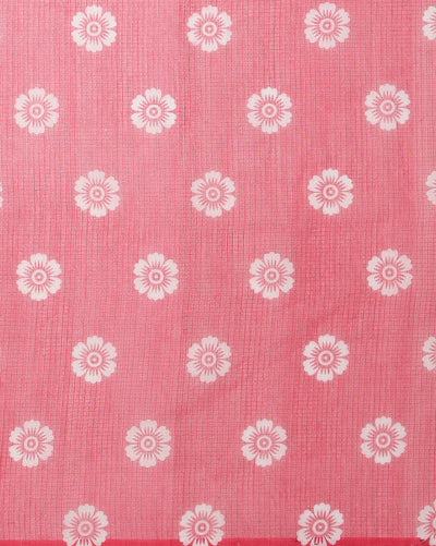 Kota Doria Sarees Embroidery Work Moss Green