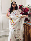 Hawa Hawai Pure Mul Cotton Lace Border Saree Soft White