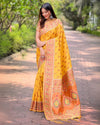 Indiehaat | Muniya Paithani Silk Zari Weaving Yellow Saree