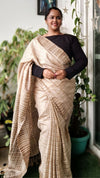 Silkmark Enchanting Ghicha Tussar Silk Beige Saree