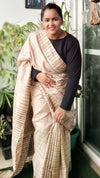 Silkmark Enchanting Ghicha Tussar Silk Beige Saree