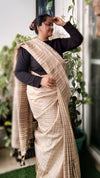 Silkmark Enchanting Ghicha Tussar Silk Beige Saree