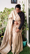 Silkmark Enchanting Ghicha Tussar Silk Beige Saree