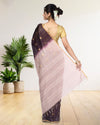 Pure Kota Silk Saree Wine Brown Weaving Triangle