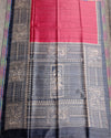 Silkmark Tussar Striking Madhubani Red & Black Saree