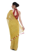 Embroidered Bansbara Tussar Silk Saree Yellow