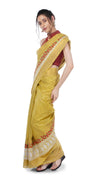 Embroidered Bansbara Tussar Silk Saree Yellow