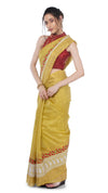 Embroidered Bansbara Tussar Silk Saree Yellow