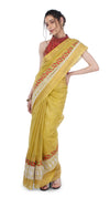 Embroidered Bansbara Tussar Silk Saree Yellow